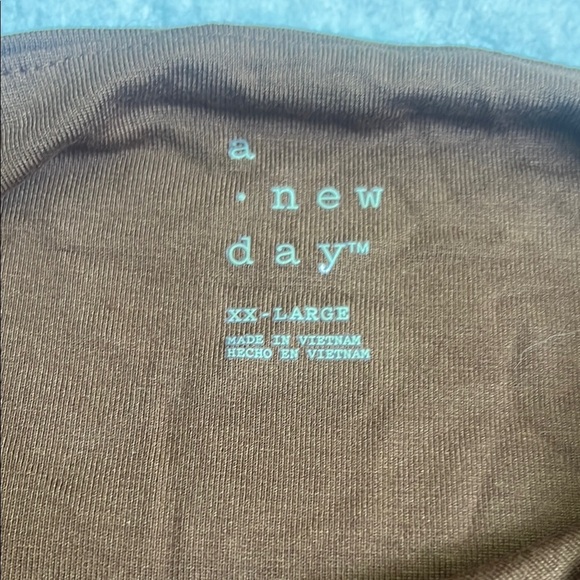 A New Day Brown Sleeveless Muscle Tee with Mandarin Collar - Picture 3 of 4